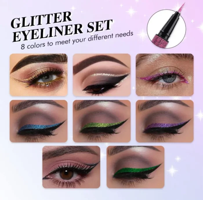 IMAGIC 8 Color Glitter Eyeliner Set - Image 2
