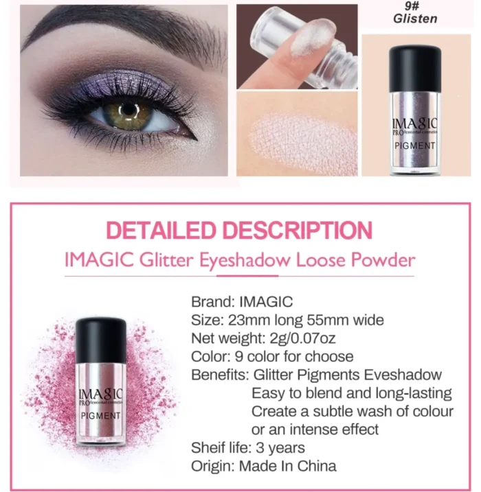 IMAGIC PIGMENT LOOSE POWDER EYESHADOW (9 SHADE) - Image 9