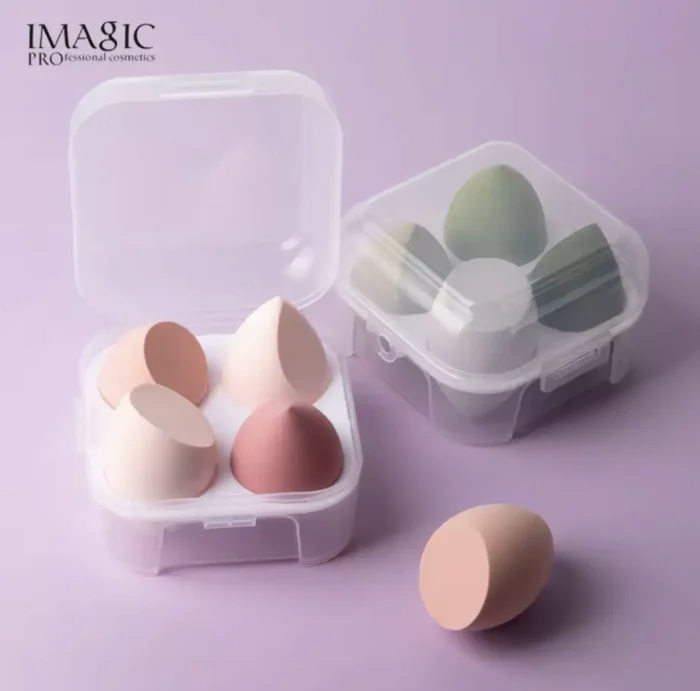 IMAGIC 4pcs/Set Makeup Sponge With Storage Box Soft Professional Puff
