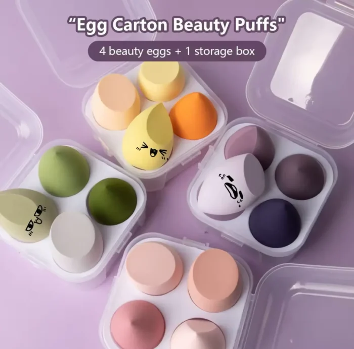 IMAGIC 4pcs/Set Makeup Sponge With Storage Box Soft Professional Puff - Image 3