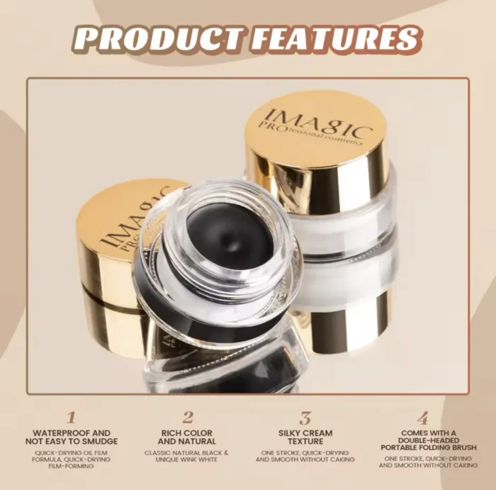 IMAGIC BLACK GEL EYELINER WITH BRUSH - Image 3