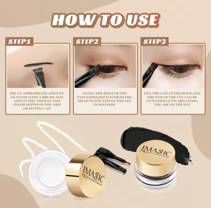 IMAGIC WHITE GEL EYELINER WITH BRUSH - Image 5
